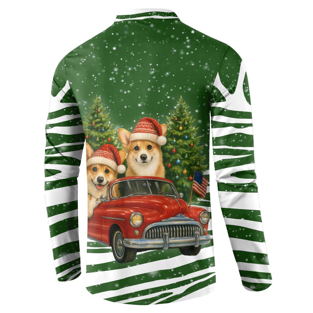 Pembroke Welsh Corgi Dog Xmas Christmas Button Sweatshirt Xmas Holiday Patterns - Wonder Print Shop