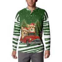 Pembroke Welsh Corgi Dog Xmas Christmas Button Sweatshirt Xmas Holiday Patterns - Wonder Print Shop