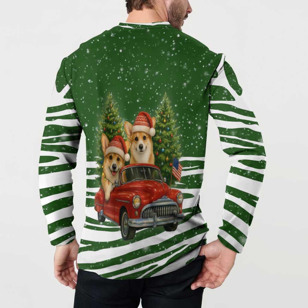 Pembroke Welsh Corgi Dog Xmas Christmas Button Sweatshirt Xmas Holiday Patterns - Wonder Print Shop