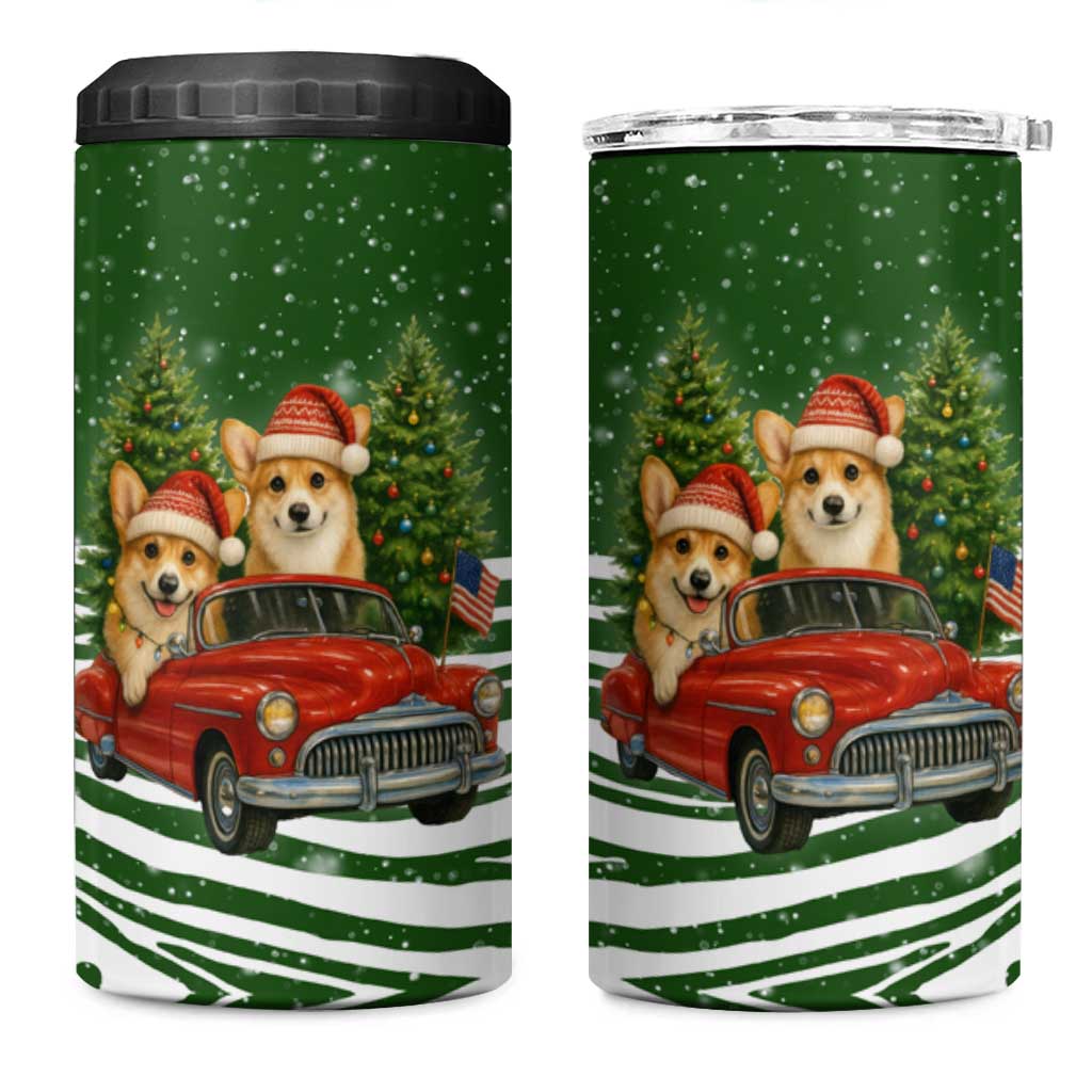 Pembroke Welsh Corgi Dog Xmas Christmas 4 in 1 Can Cooler Tumbler Xmas Holiday Patterns - Wonder Print Shop