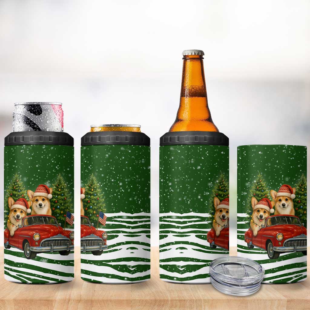 Pembroke Welsh Corgi Dog Xmas Christmas 4 in 1 Can Cooler Tumbler Xmas Holiday Patterns - Wonder Print Shop
