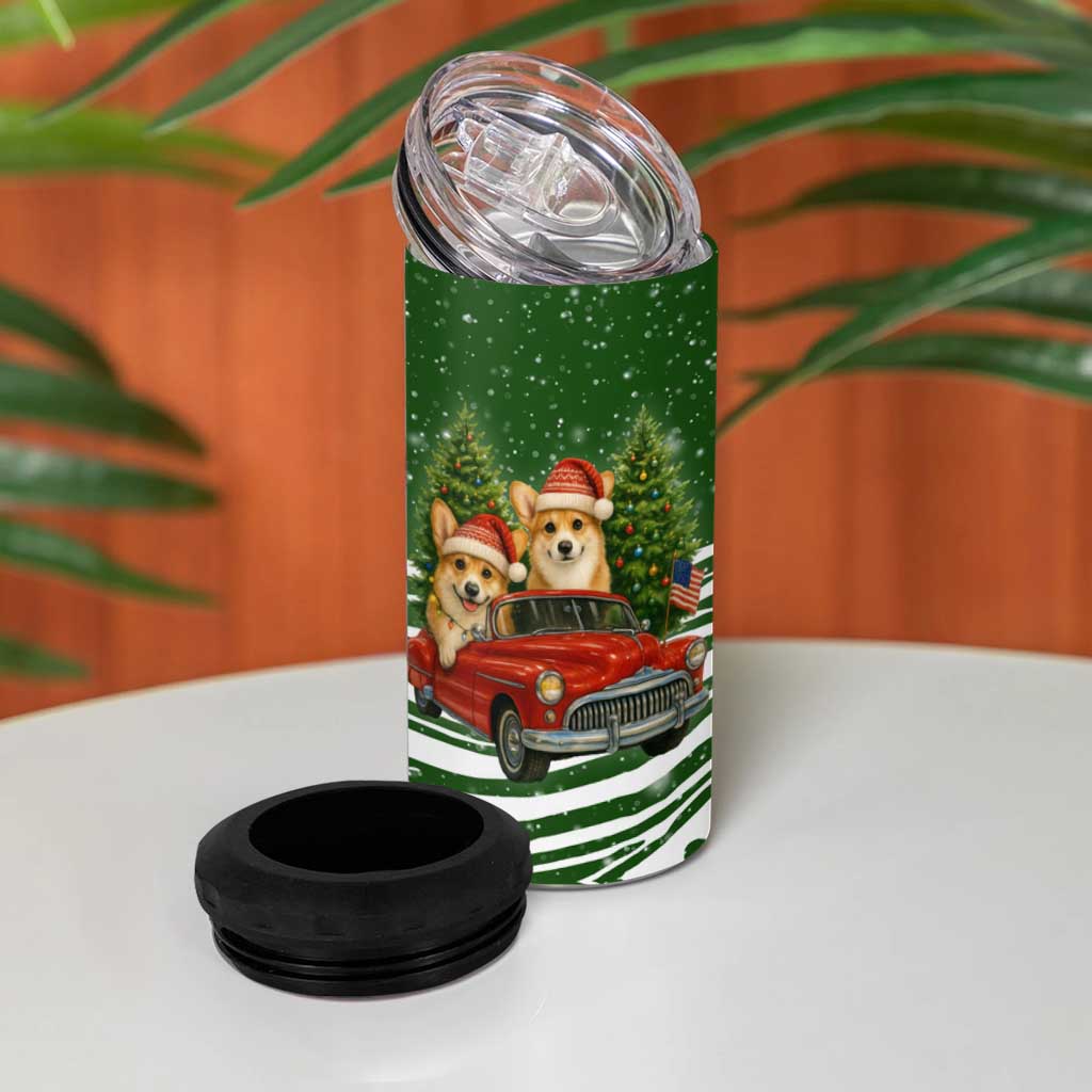 Pembroke Welsh Corgi Dog Xmas Christmas 4 in 1 Can Cooler Tumbler Xmas Holiday Patterns - Wonder Print Shop