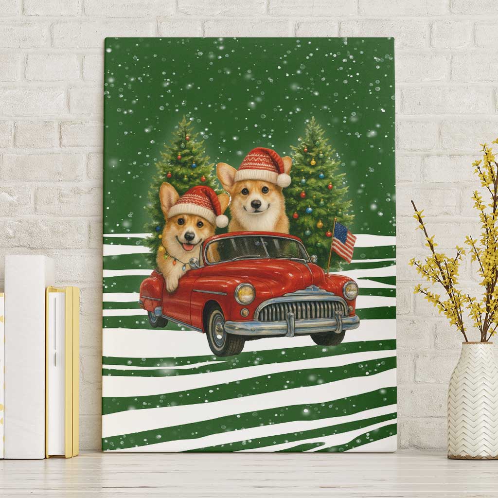 Pembroke Welsh Corgi Dog Xmas Christmas Canvas Wall Art Xmas Holiday Patterns - Wonder Print Shop