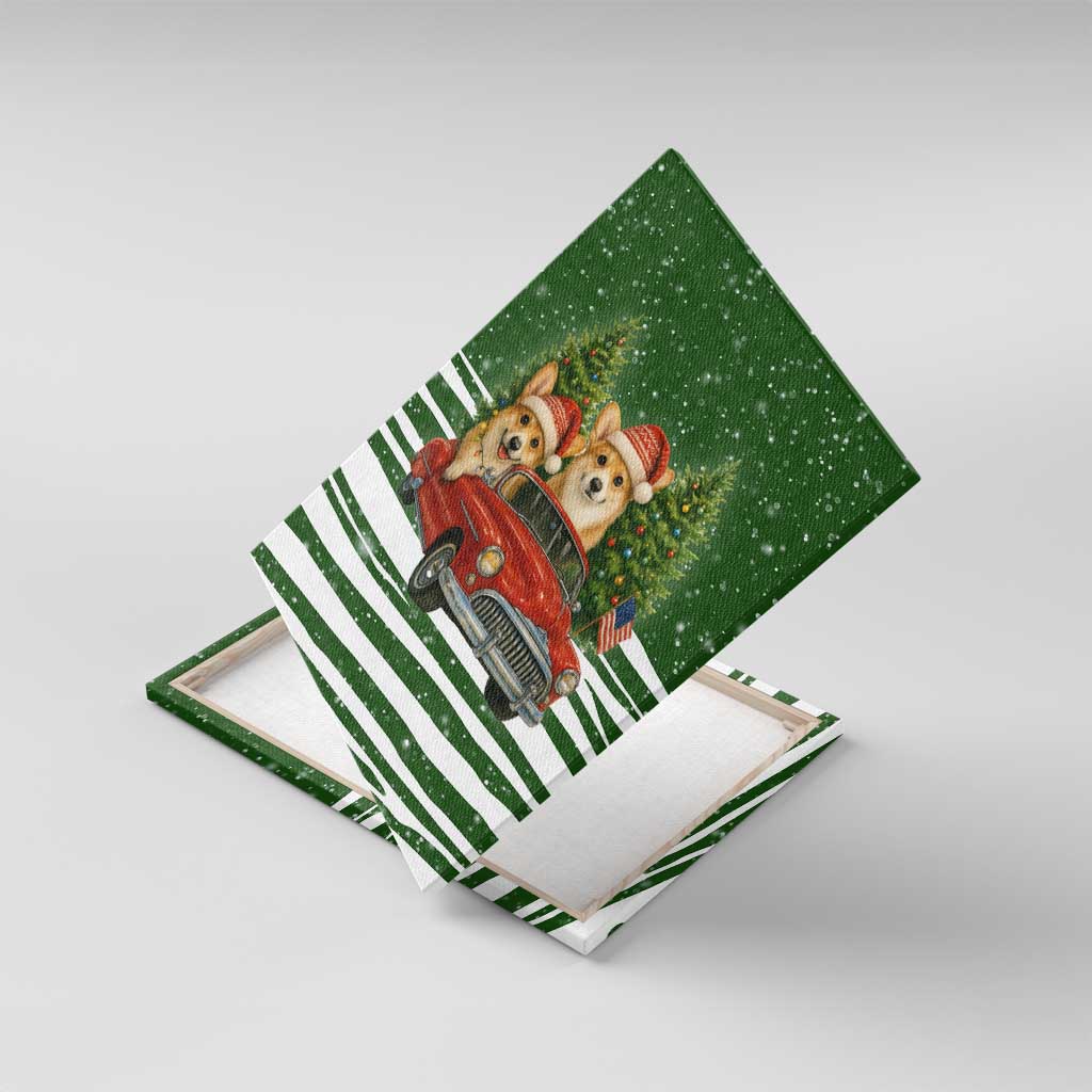 Pembroke Welsh Corgi Dog Xmas Christmas Canvas Wall Art Xmas Holiday Patterns - Wonder Print Shop