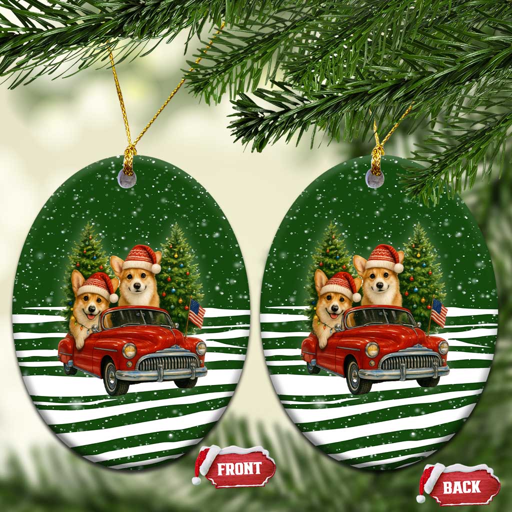 Pembroke Welsh Corgi Dog Xmas Christmas Ceramic Ornament Xmas Holiday Patterns - Wonder Print Shop