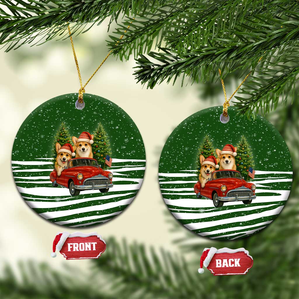 Pembroke Welsh Corgi Dog Xmas Christmas Ceramic Ornament Xmas Holiday Patterns - Wonder Print Shop