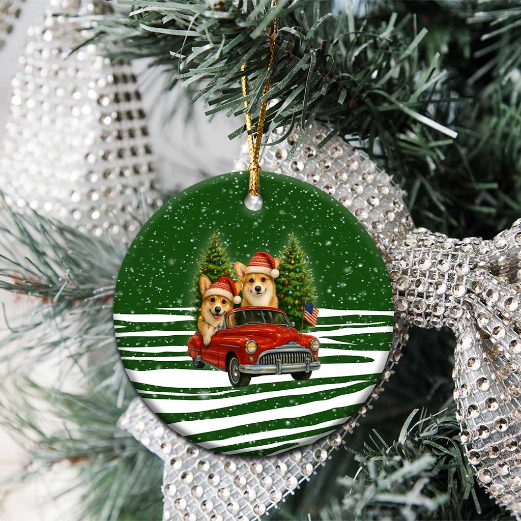 Pembroke Welsh Corgi Dog Xmas Christmas Ceramic Ornament Xmas Holiday Patterns - Wonder Print Shop