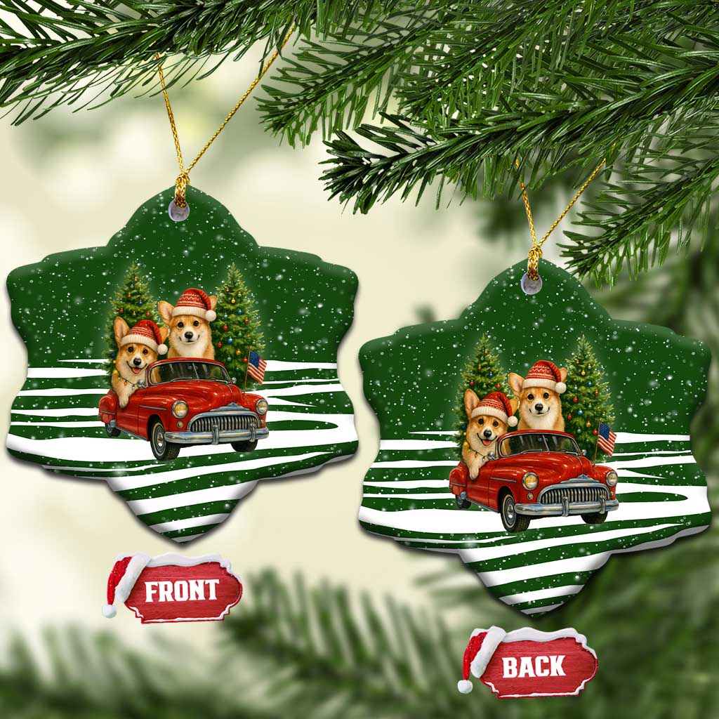 Pembroke Welsh Corgi Dog Xmas Christmas Ceramic Ornament Xmas Holiday Patterns - Wonder Print Shop