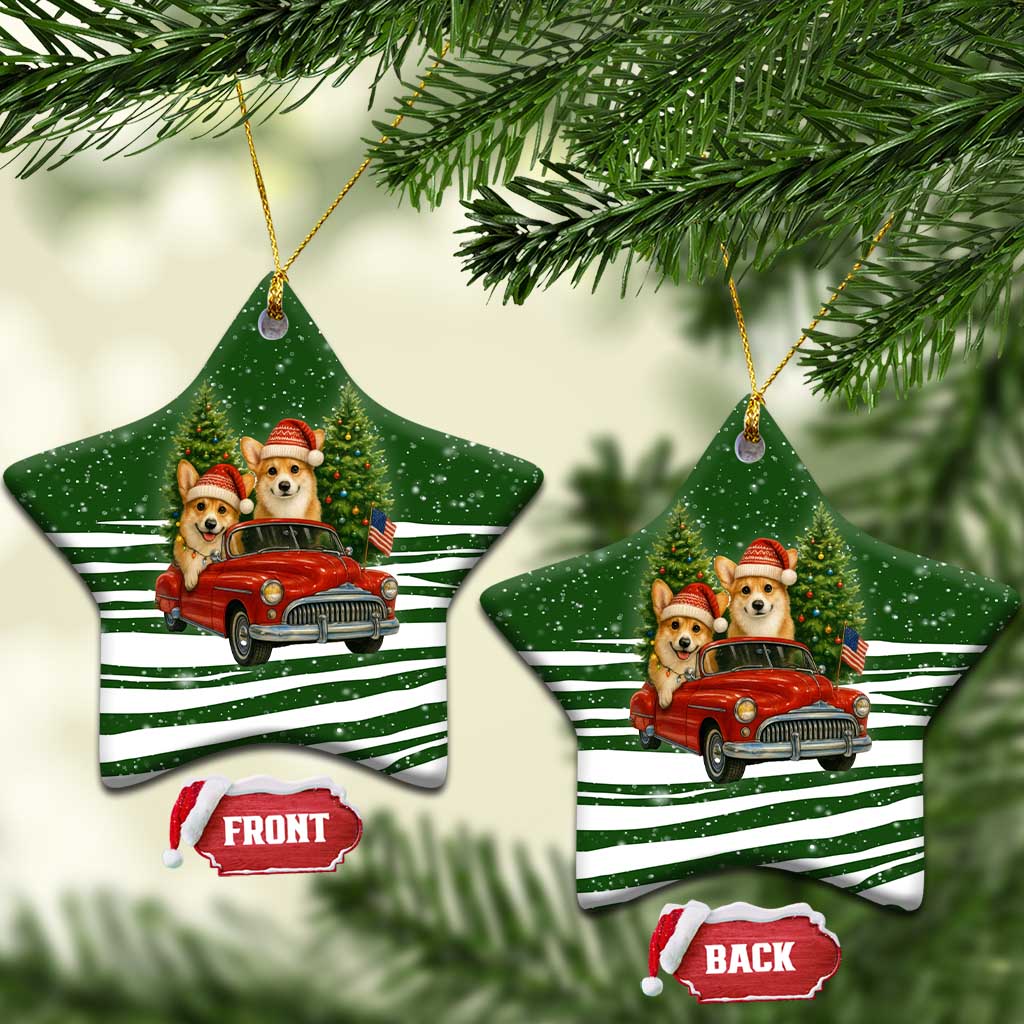 Pembroke Welsh Corgi Dog Xmas Christmas Ceramic Ornament Xmas Holiday Patterns - Wonder Print Shop