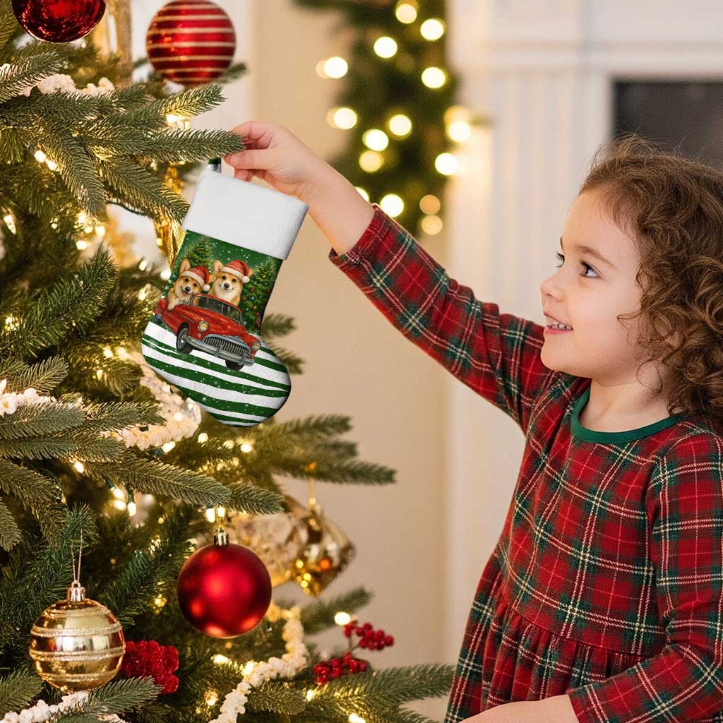 Pembroke Welsh Corgi Dog Xmas Christmas Stocking Xmas Holiday Patterns - Wonder Print Shop