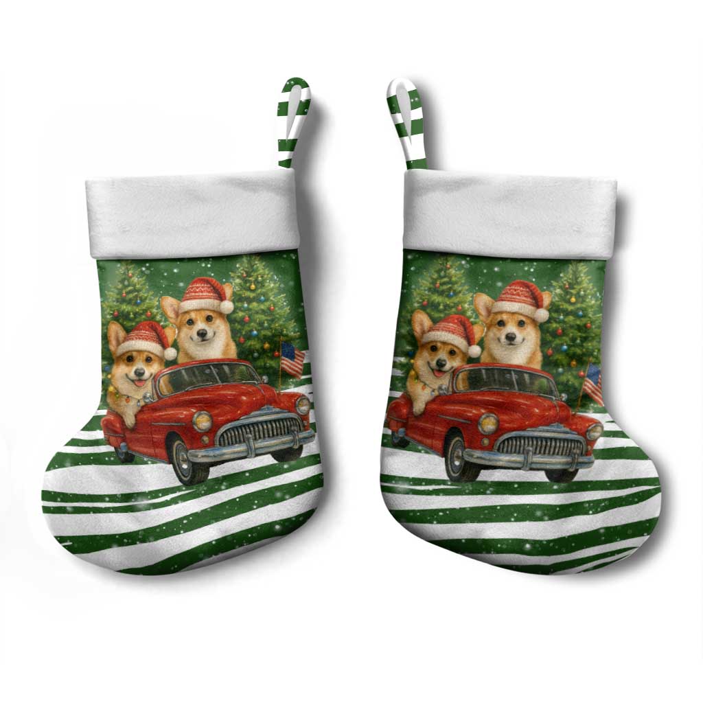 Pembroke Welsh Corgi Dog Xmas Christmas Stocking Xmas Holiday Patterns - Wonder Print Shop
