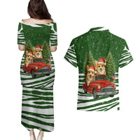 Pembroke Welsh Corgi Dog Xmas Christmas Couples Matching Puletasi and Hawaiian Shirt Xmas Holiday Patterns - Wonder Print Shop