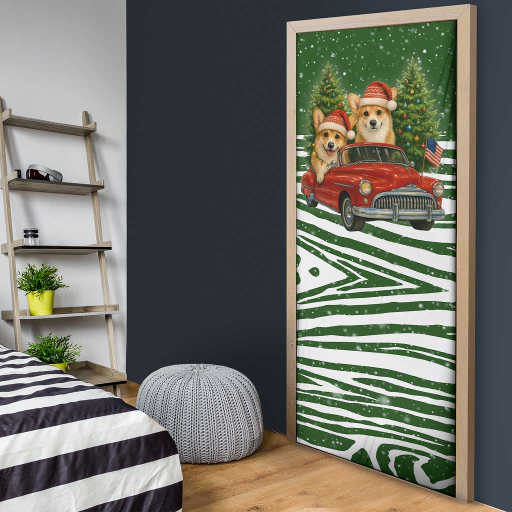 Pembroke Welsh Corgi Dog Xmas Christmas Door Cover Xmas Holiday Patterns - Wonder Print Shop