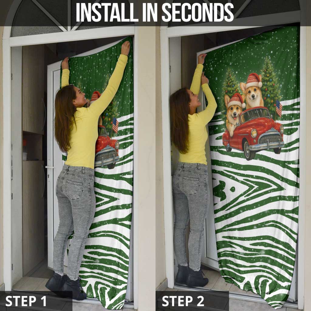 Pembroke Welsh Corgi Dog Xmas Christmas Door Cover Xmas Holiday Patterns - Wonder Print Shop