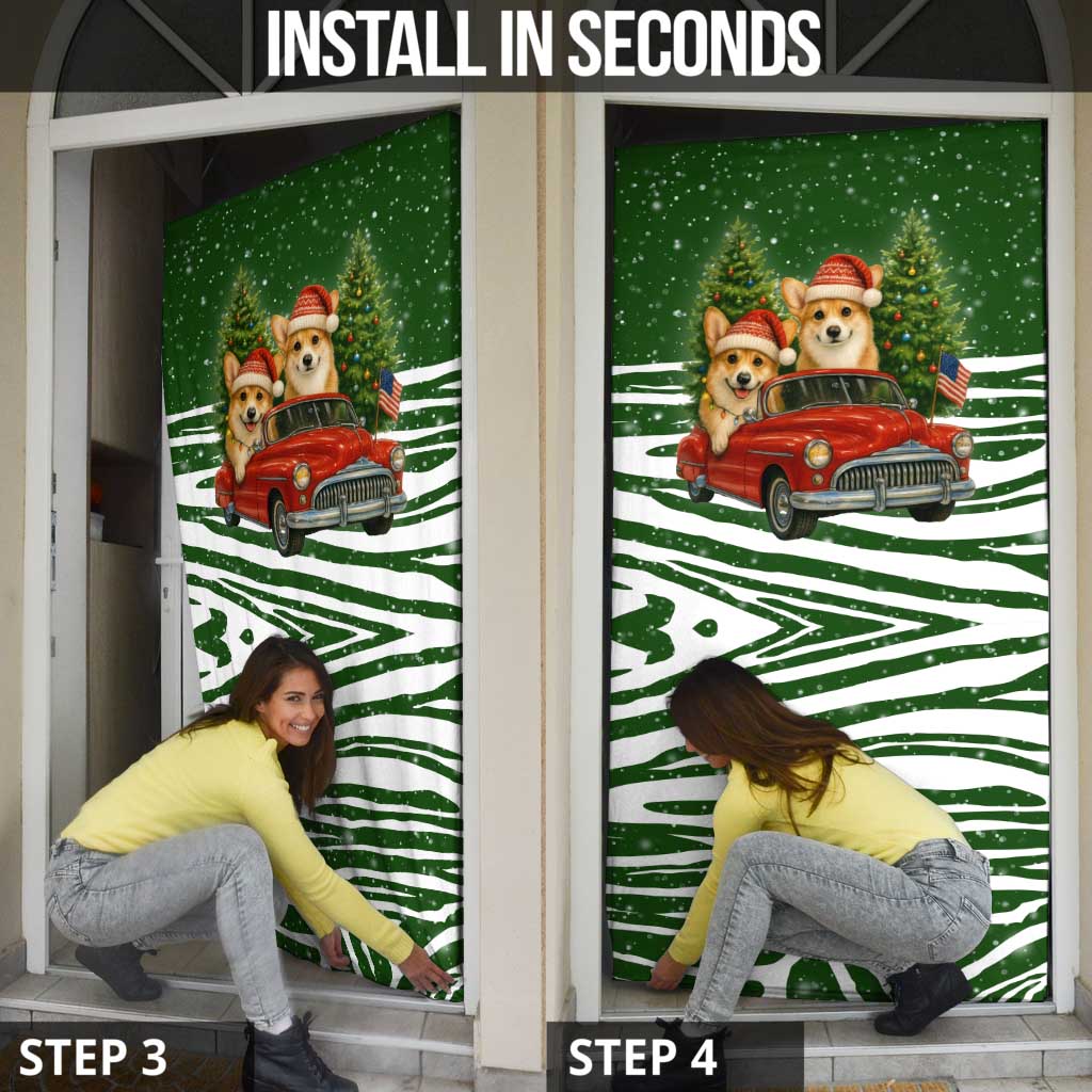 Pembroke Welsh Corgi Dog Xmas Christmas Door Cover Xmas Holiday Patterns - Wonder Print Shop