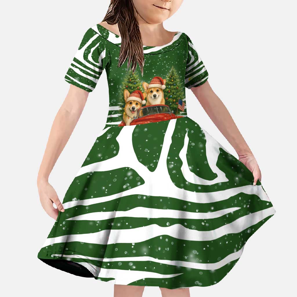 Pembroke Welsh Corgi Dog Xmas Christmas Family Matching Long Sleeve Bodycon Dress and Hawaiian Shirt Xmas Holiday Patterns - Wonder Print Shop