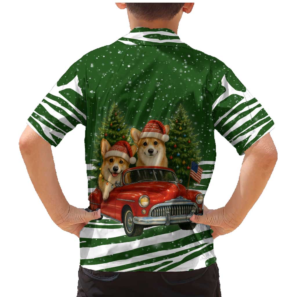 Pembroke Welsh Corgi Dog Xmas Christmas Family Matching Mermaid Dress and Hawaiian Shirt Xmas Holiday Patterns - Wonder Print Shop