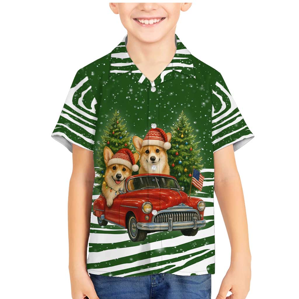 Pembroke Welsh Corgi Dog Xmas Christmas Family Matching Mermaid Dress and Hawaiian Shirt Xmas Holiday Patterns - Wonder Print Shop