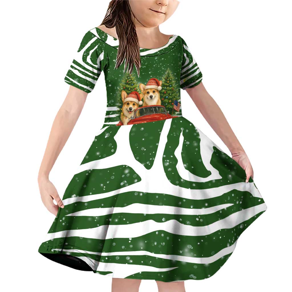 Pembroke Welsh Corgi Dog Xmas Christmas Family Matching Off Shoulder Short Dress and Hawaiian Shirt Xmas Holiday Patterns - Wonder Print Shop