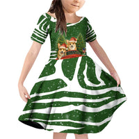 Pembroke Welsh Corgi Dog Xmas Christmas Family Matching Off Shoulder Short Dress and Hawaiian Shirt Xmas Holiday Patterns - Wonder Print Shop