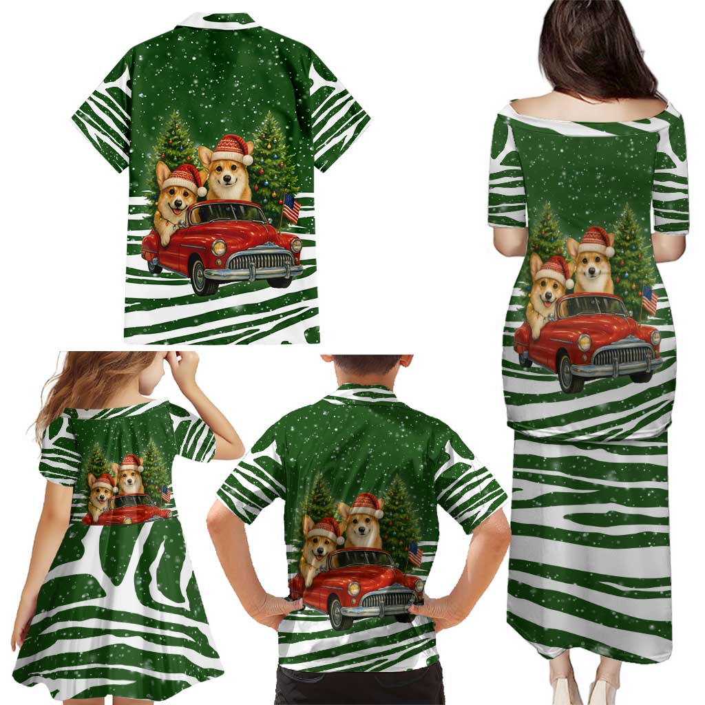 Pembroke Welsh Corgi Dog Xmas Christmas Family Matching Puletasi and Hawaiian Shirt Xmas Holiday Patterns - Wonder Print Shop