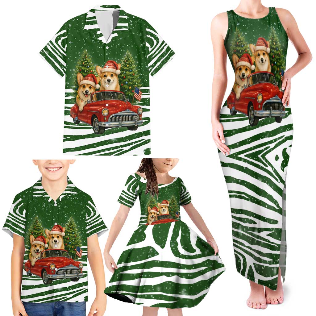 Pembroke Welsh Corgi Dog Xmas Christmas Family Matching Tank Maxi Dress and Hawaiian Shirt Xmas Holiday Patterns - Wonder Print Shop