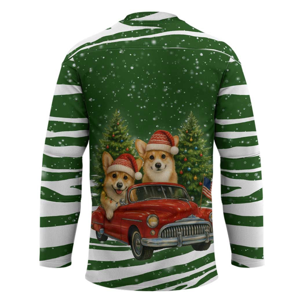 Pembroke Welsh Corgi Dog Xmas Christmas Hockey Jersey Xmas Holiday Patterns - Wonder Print Shop