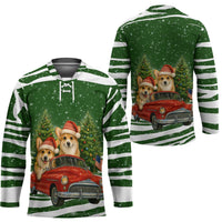 Pembroke Welsh Corgi Dog Xmas Christmas Hockey Jersey Xmas Holiday Patterns - Wonder Print Shop