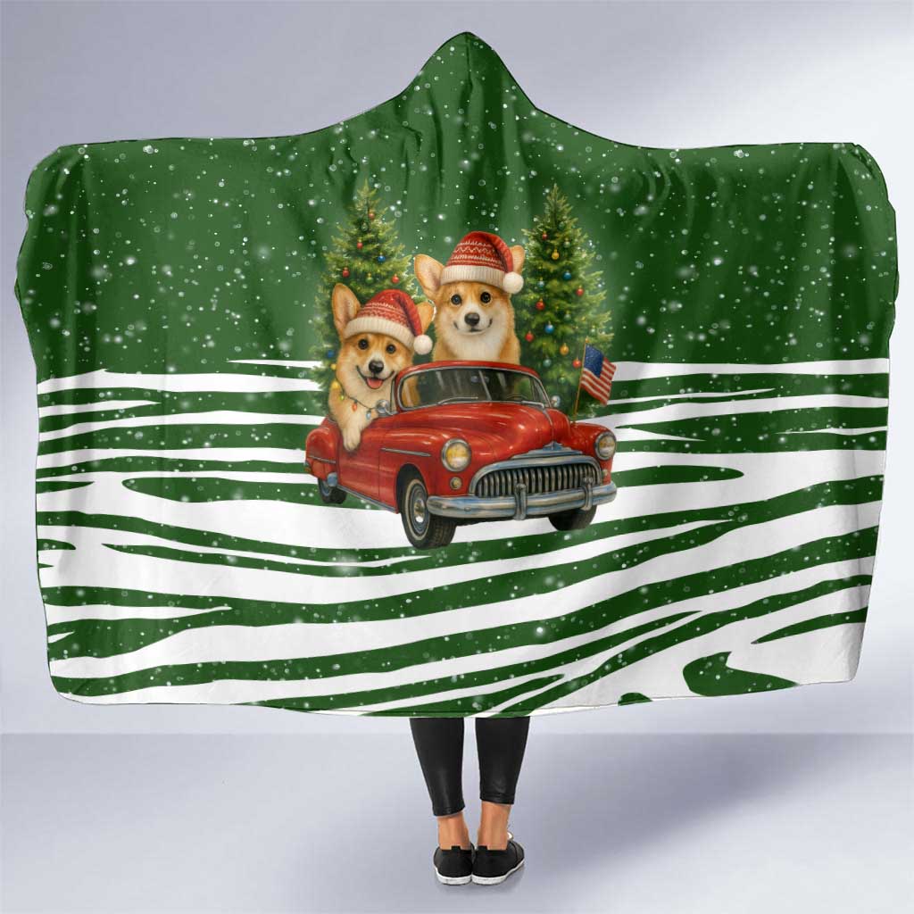 Pembroke Welsh Corgi Dog Xmas Christmas Hooded Blanket Xmas Holiday Patterns - Wonder Print Shop