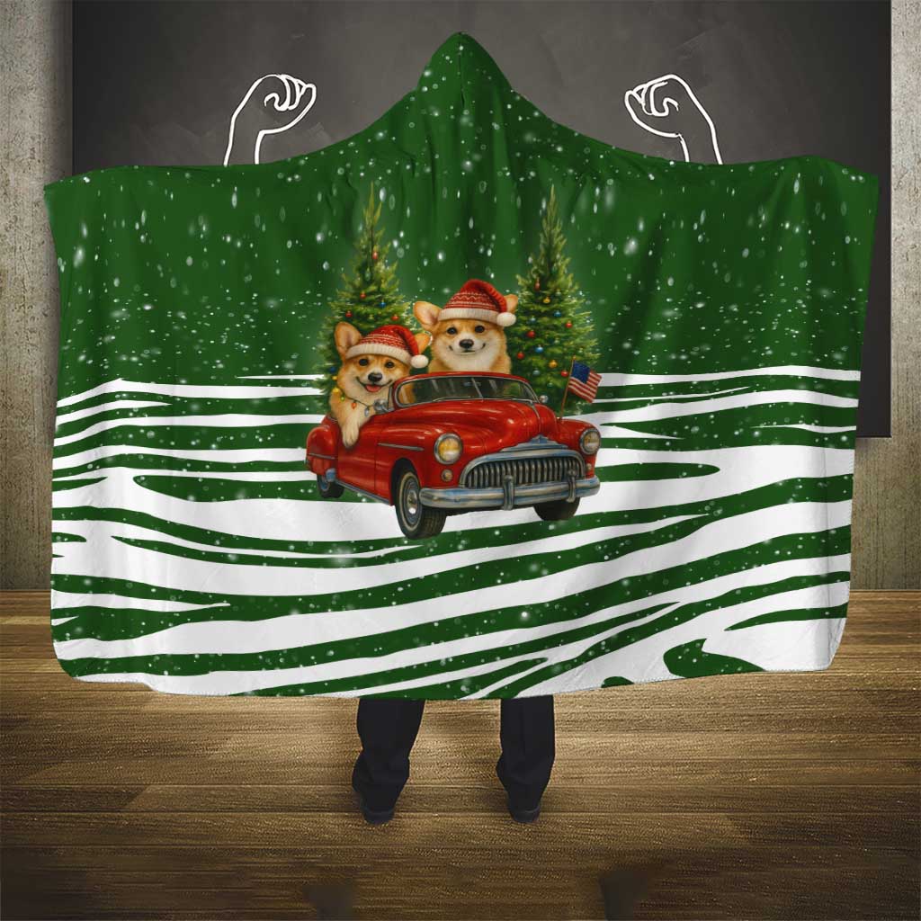 Pembroke Welsh Corgi Dog Xmas Christmas Hooded Blanket Xmas Holiday Patterns - Wonder Print Shop