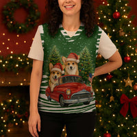 Pembroke Welsh Corgi Dog Xmas Christmas Knitted V-Neck Vest Xmas Holiday Patterns - Wonder Print Shop