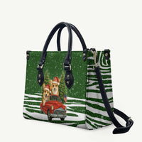 Pembroke Welsh Corgi Dog Xmas Christmas Leather Bag Xmas Holiday Patterns - Wonder Print Shop