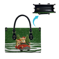 Pembroke Welsh Corgi Dog Xmas Christmas Leather Bag Xmas Holiday Patterns - Wonder Print Shop