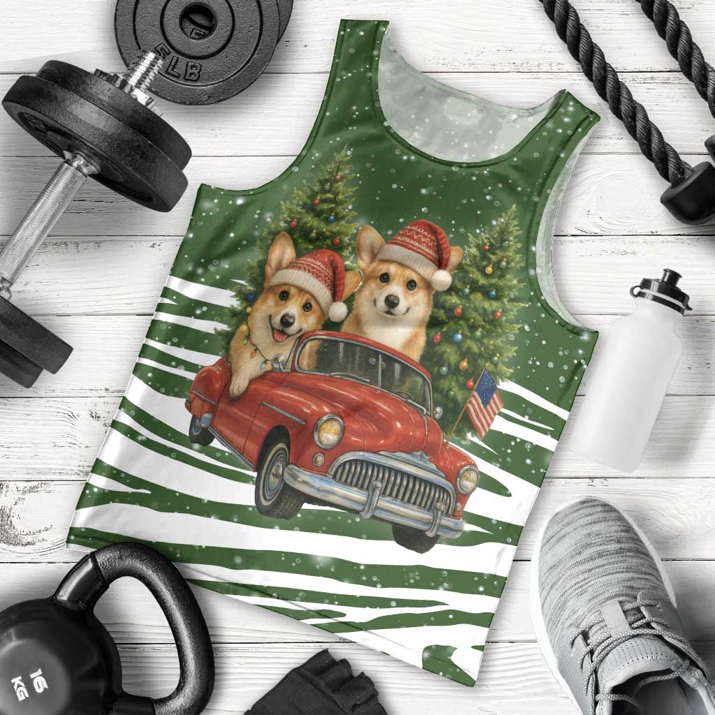 Pembroke Welsh Corgi Dog Xmas Christmas Men Tank Top Xmas Holiday Patterns - Wonder Print Shop