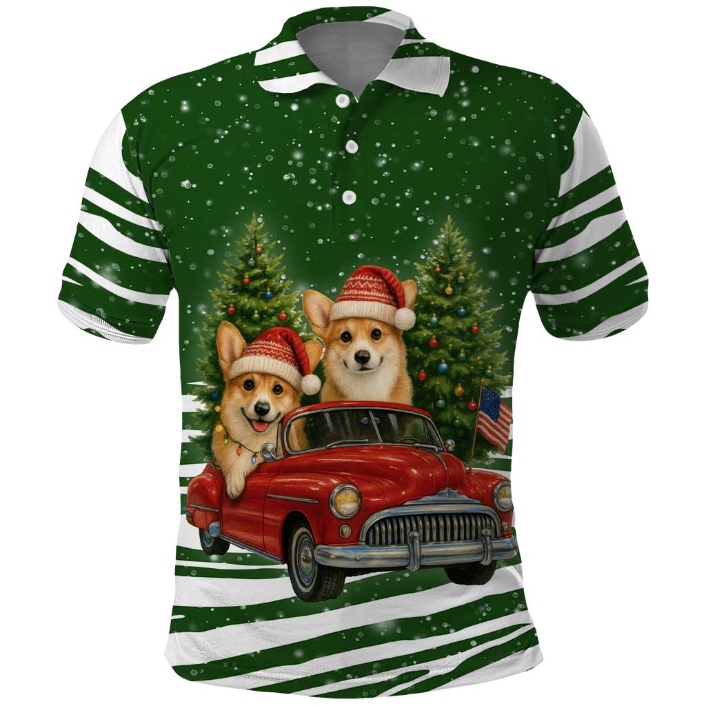 Pembroke Welsh Corgi Dog Xmas Christmas Polo Shirt Xmas Holiday Patterns - Wonder Print Shop