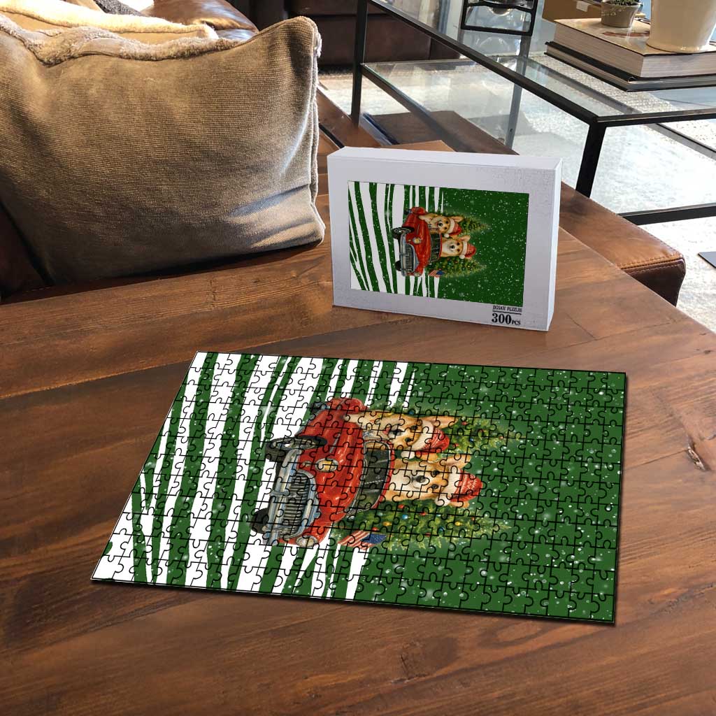 Pembroke Welsh Corgi Dog Xmas Christmas Puzzle Xmas Holiday Patterns - Wonder Print Shop