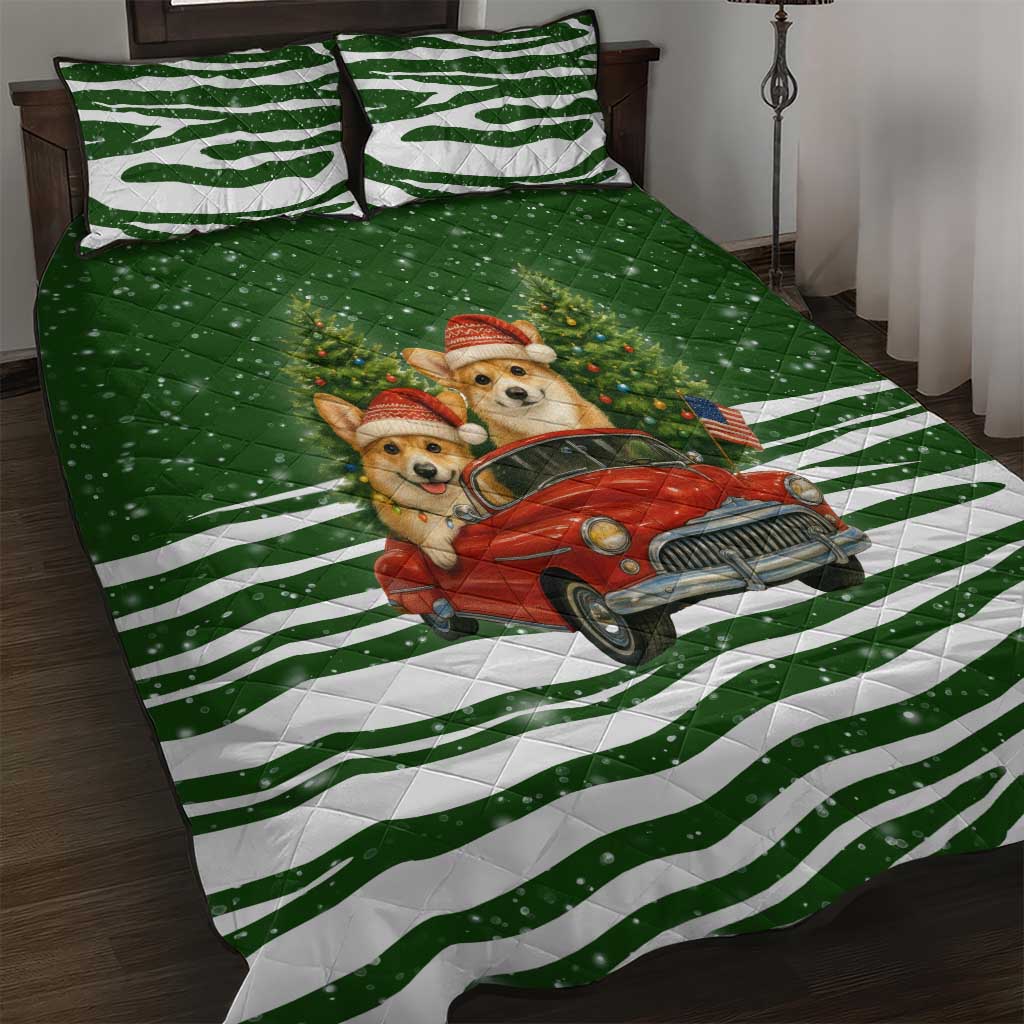Pembroke Welsh Corgi Dog Xmas Christmas Quilt Bed Set Xmas Holiday Patterns - Wonder Print Shop