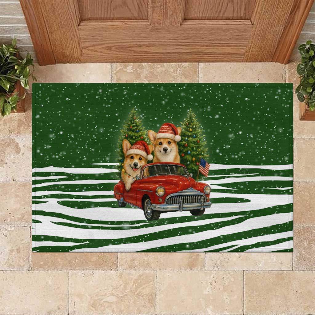 Pembroke Welsh Corgi Dog Xmas Christmas Rubber Doormat Xmas Holiday Patterns - Wonder Print Shop