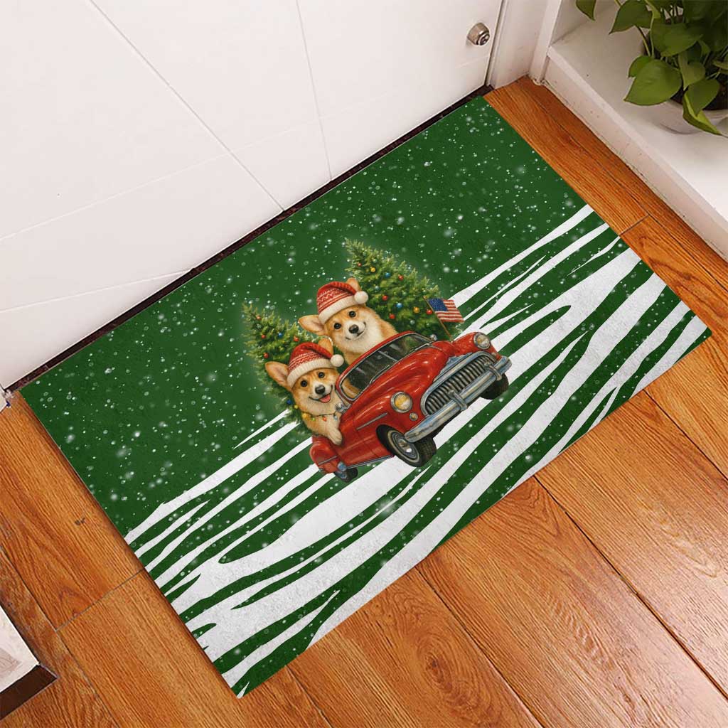 Pembroke Welsh Corgi Dog Xmas Christmas Rubber Doormat Xmas Holiday Patterns - Wonder Print Shop