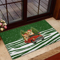 Pembroke Welsh Corgi Dog Xmas Christmas Rubber Doormat Xmas Holiday Patterns - Wonder Print Shop