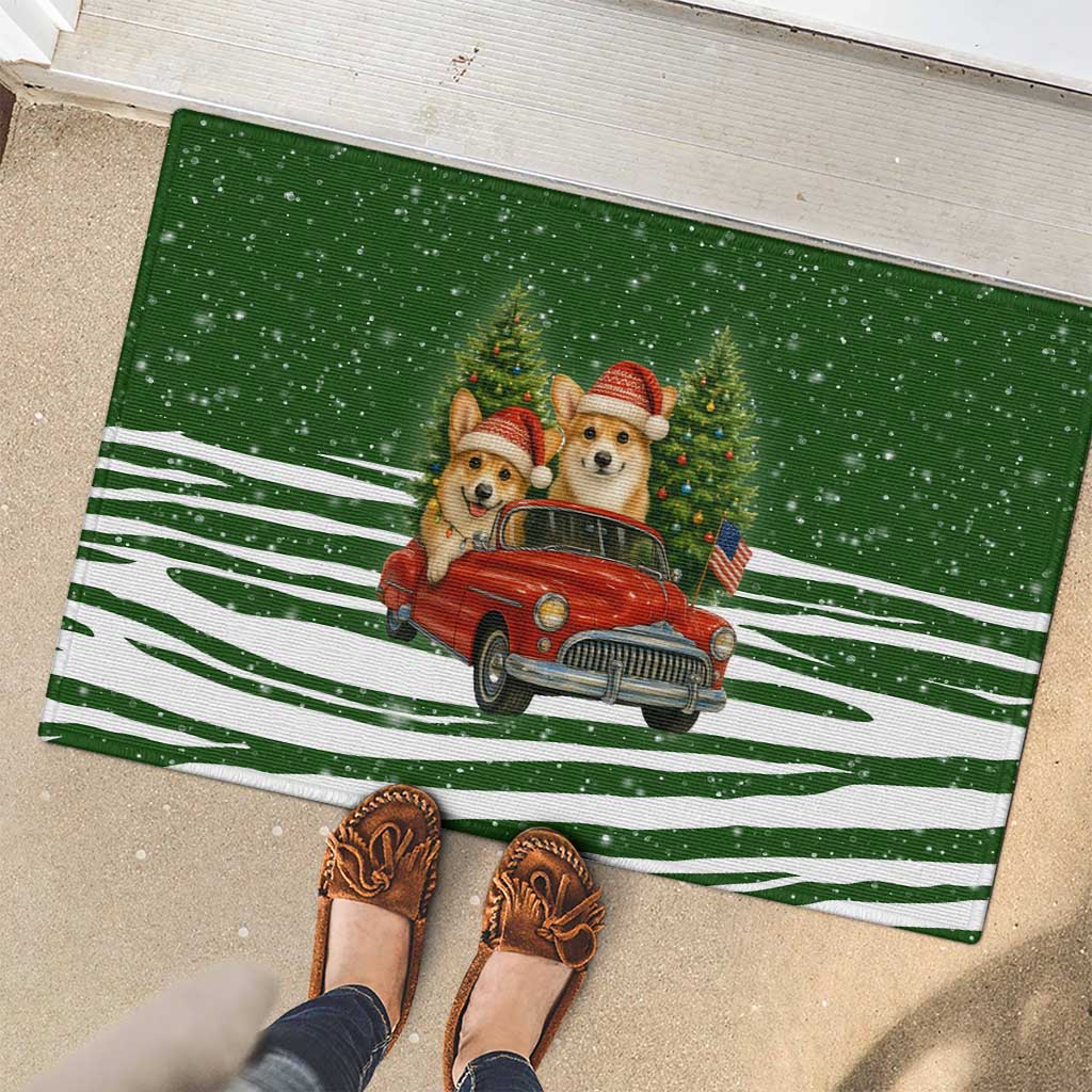 Pembroke Welsh Corgi Dog Xmas Christmas Rubber Doormat Xmas Holiday Patterns - Wonder Print Shop
