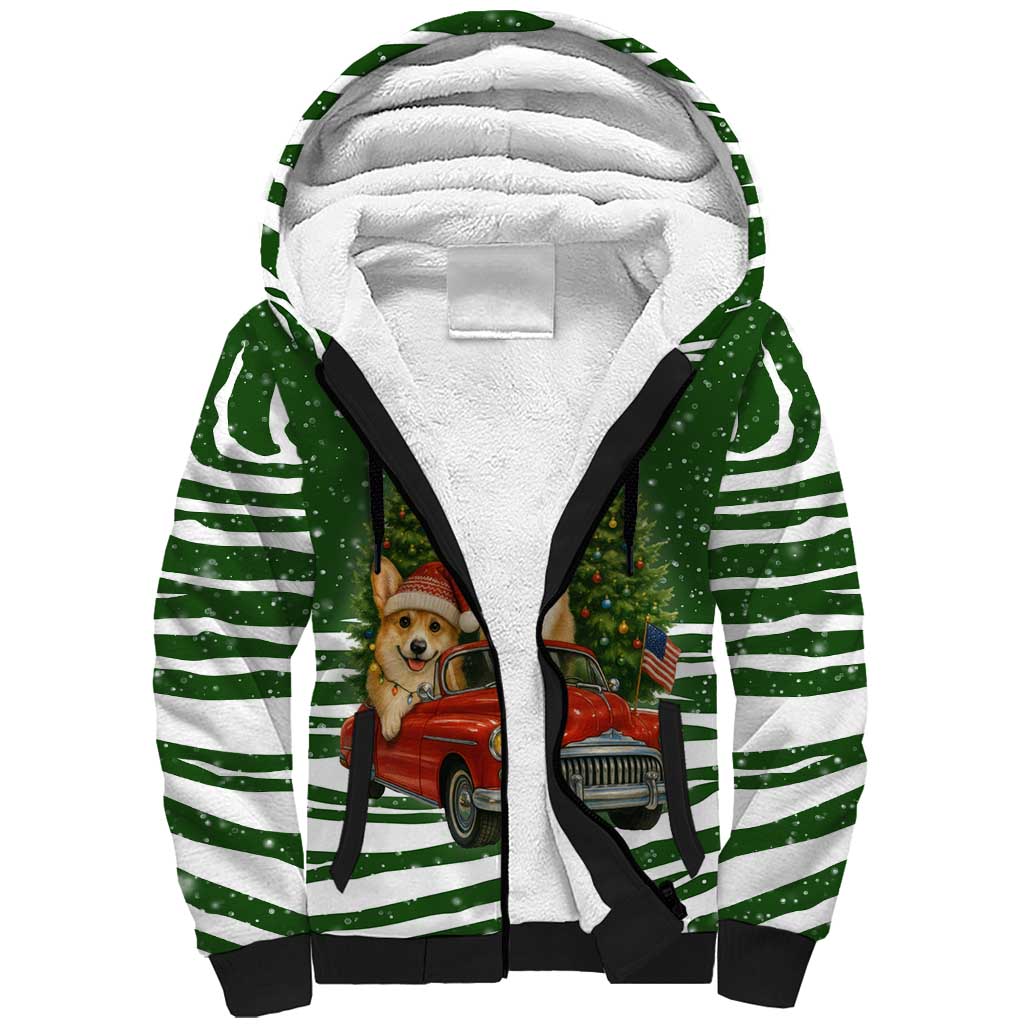 Pembroke Welsh Corgi Dog Xmas Christmas Sherpa Hoodie Xmas Holiday Patterns - Wonder Print Shop