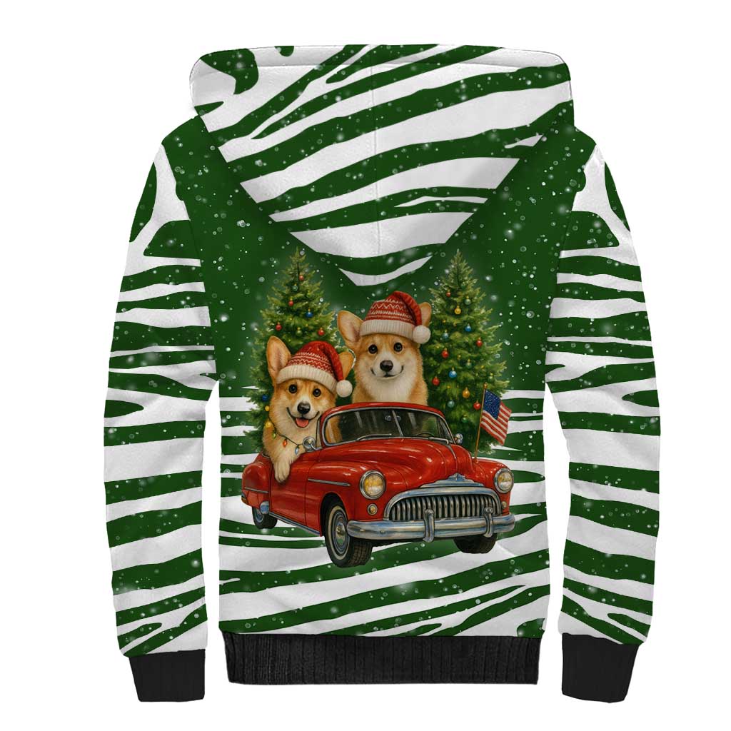 Pembroke Welsh Corgi Dog Xmas Christmas Sherpa Hoodie Xmas Holiday Patterns - Wonder Print Shop