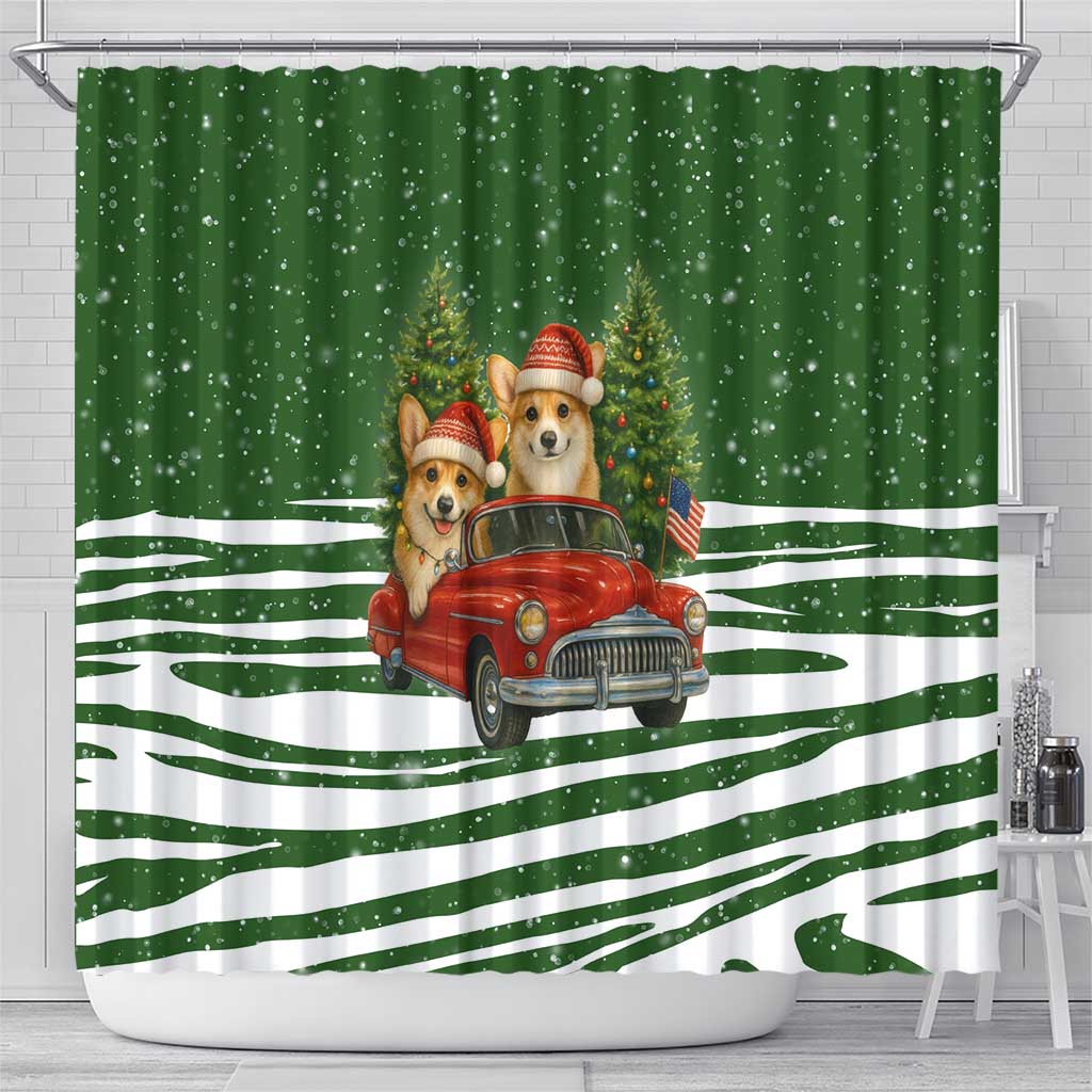 Pembroke Welsh Corgi Dog Xmas Christmas Shower Curtain Xmas Holiday Patterns - Wonder Print Shop