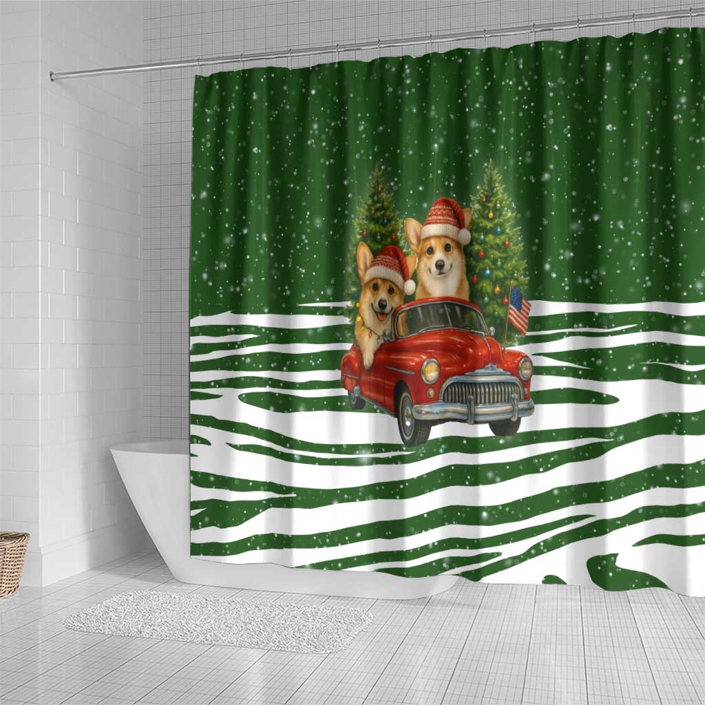 Pembroke Welsh Corgi Dog Xmas Christmas Shower Curtain Xmas Holiday Patterns - Wonder Print Shop