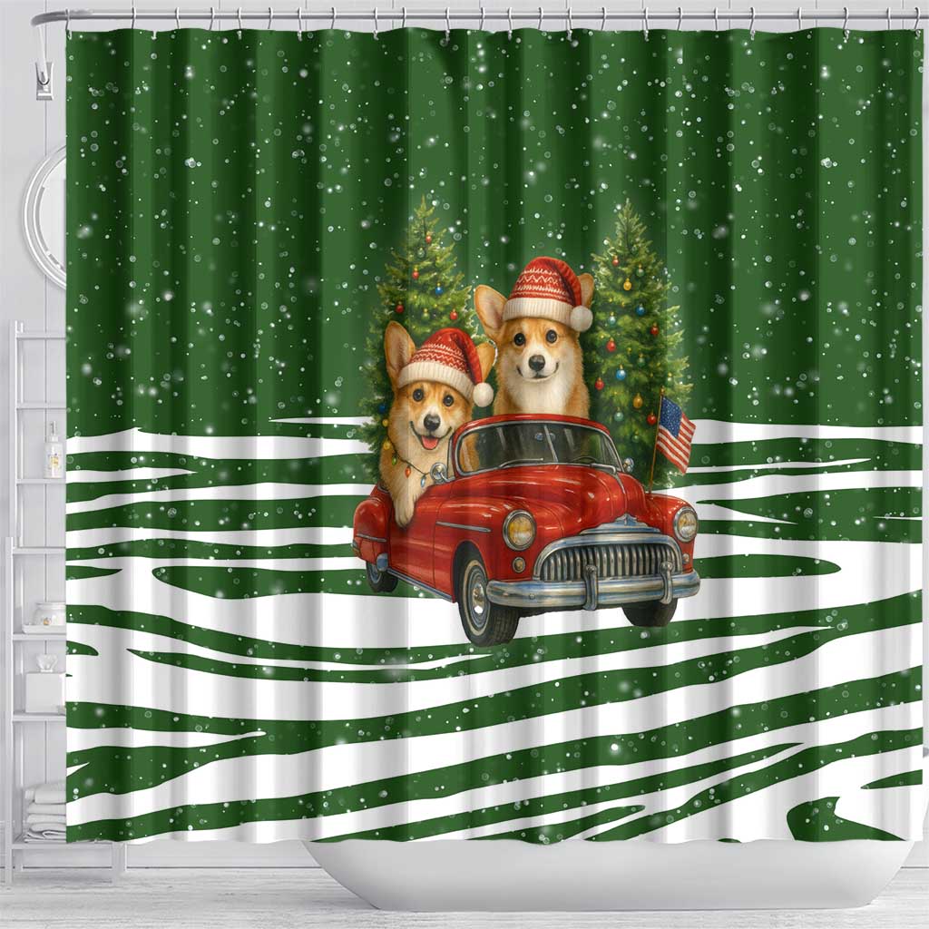 Pembroke Welsh Corgi Dog Xmas Christmas Shower Curtain Xmas Holiday Patterns - Wonder Print Shop