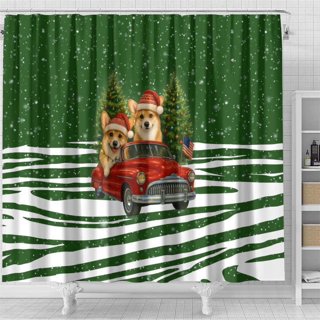 Pembroke Welsh Corgi Dog Xmas Christmas Shower Curtain Xmas Holiday Patterns - Wonder Print Shop