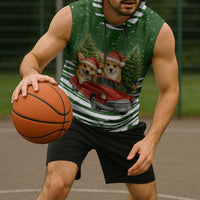 Pembroke Welsh Corgi Dog Xmas Christmas Sleeveless Hoodie Xmas Holiday Patterns - Wonder Print Shop