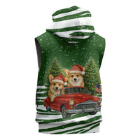 Pembroke Welsh Corgi Dog Xmas Christmas Sleeveless Zip Hoodie Xmas Holiday Patterns - Wonder Print Shop