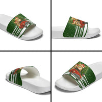 Pembroke Welsh Corgi Dog Xmas Christmas Slide Sandals Xmas Holiday Patterns - Wonder Print Shop